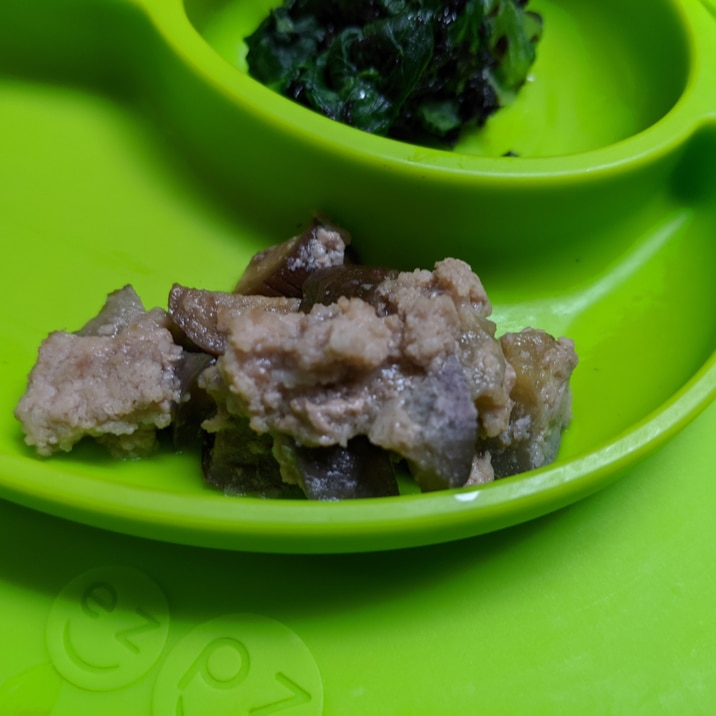 レンチン幼児食 そぼろ茄子 大人も一緒に